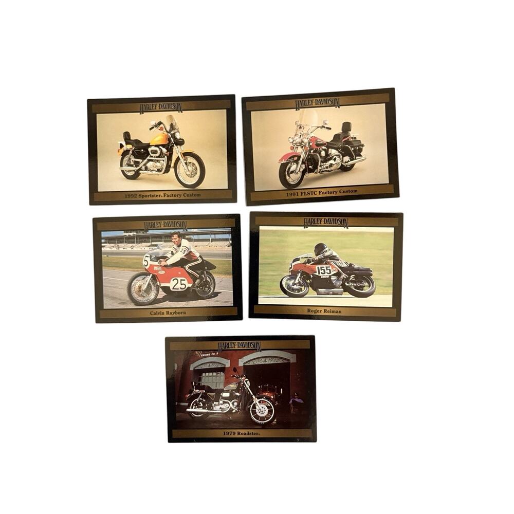 1992 Harley Davidson Series 2 Trading Card Lot Of 5 Racing Motorcycles Vintage